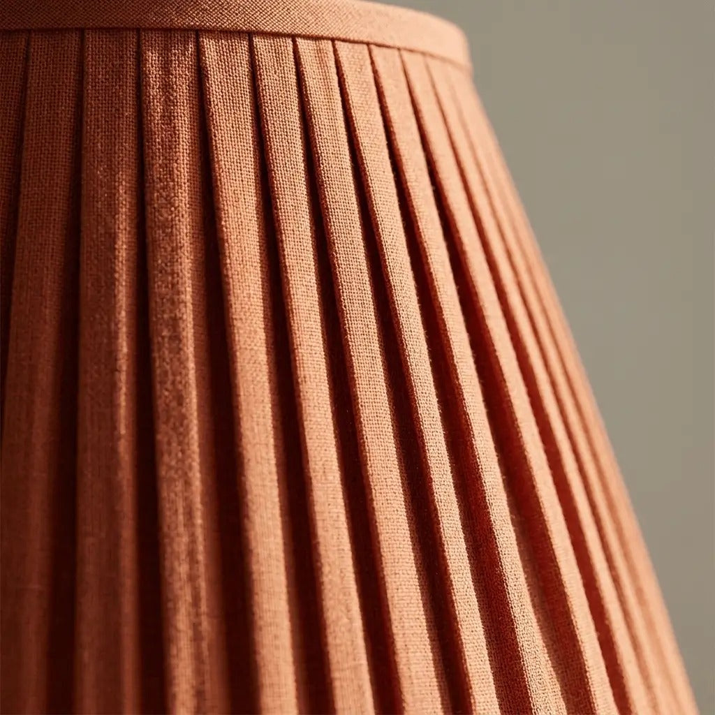 ClayGlow terracotta table lamp with a pleated shade