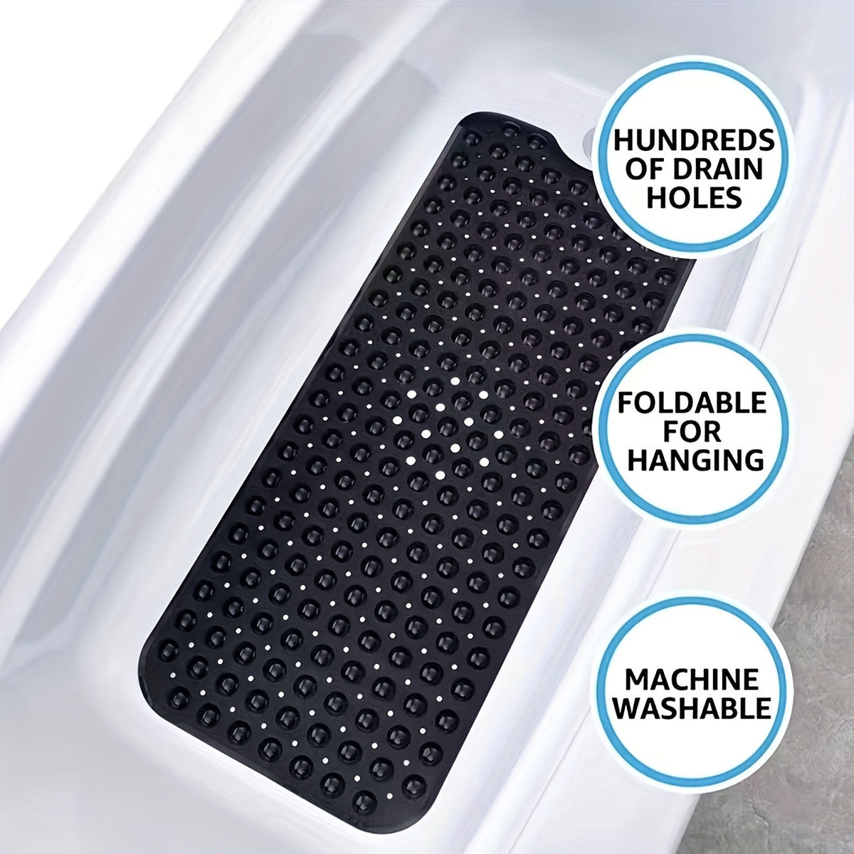 Extra-Long Non-Slip Bath Mat with Suction Cups - view 8