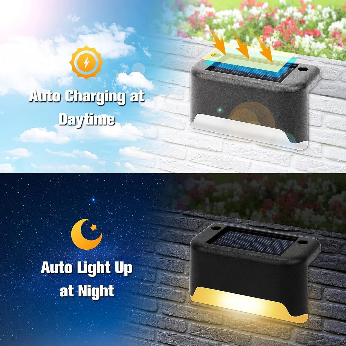 Solar Motion Sensor Outdoor Lights, Set of 4 - view 7