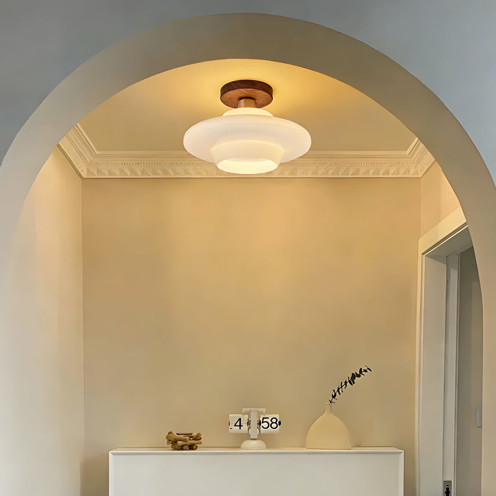 Walnut and Layered Glass Ceiling Light - view 17