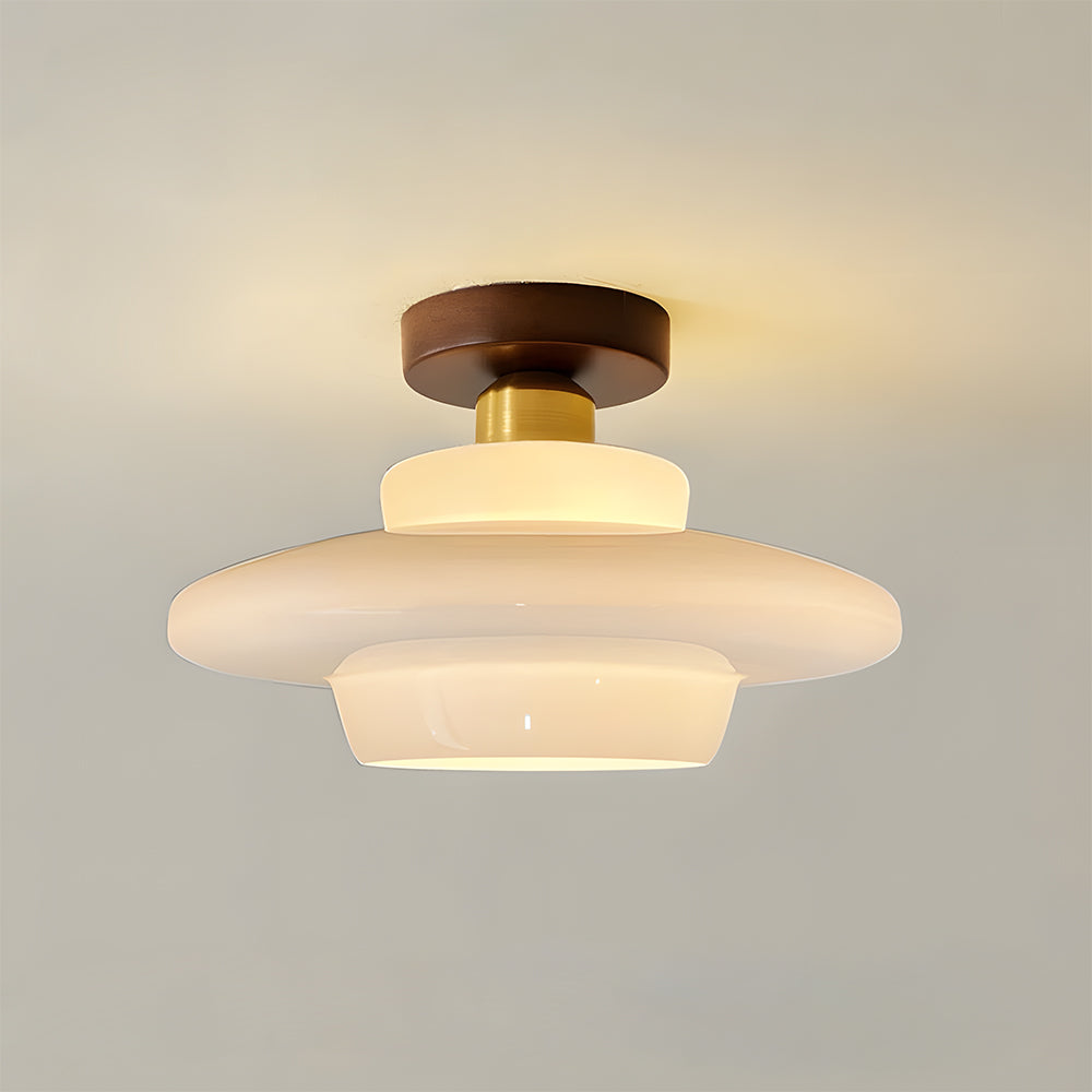 Walnut and Layered Glass Ceiling Light - view 14