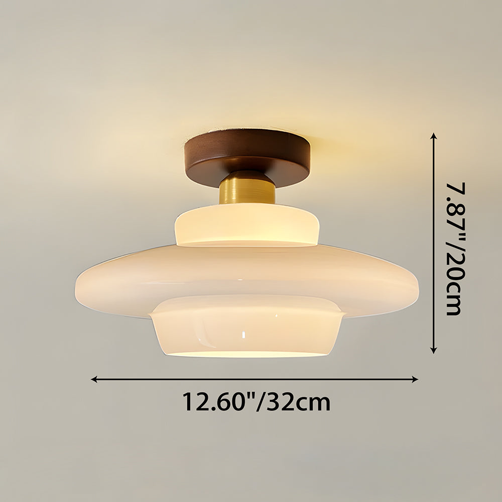 Walnut and Layered Glass Ceiling Light - view 15