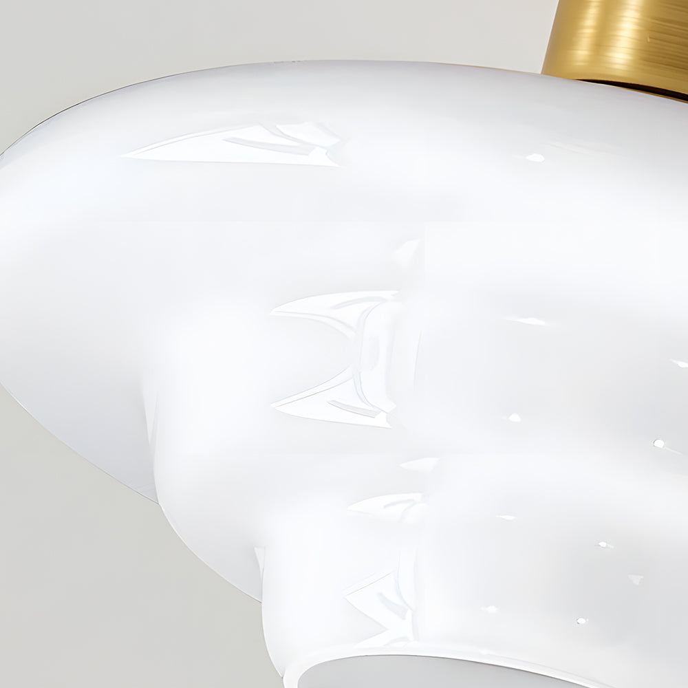 Walnut and Layered Glass Ceiling Light