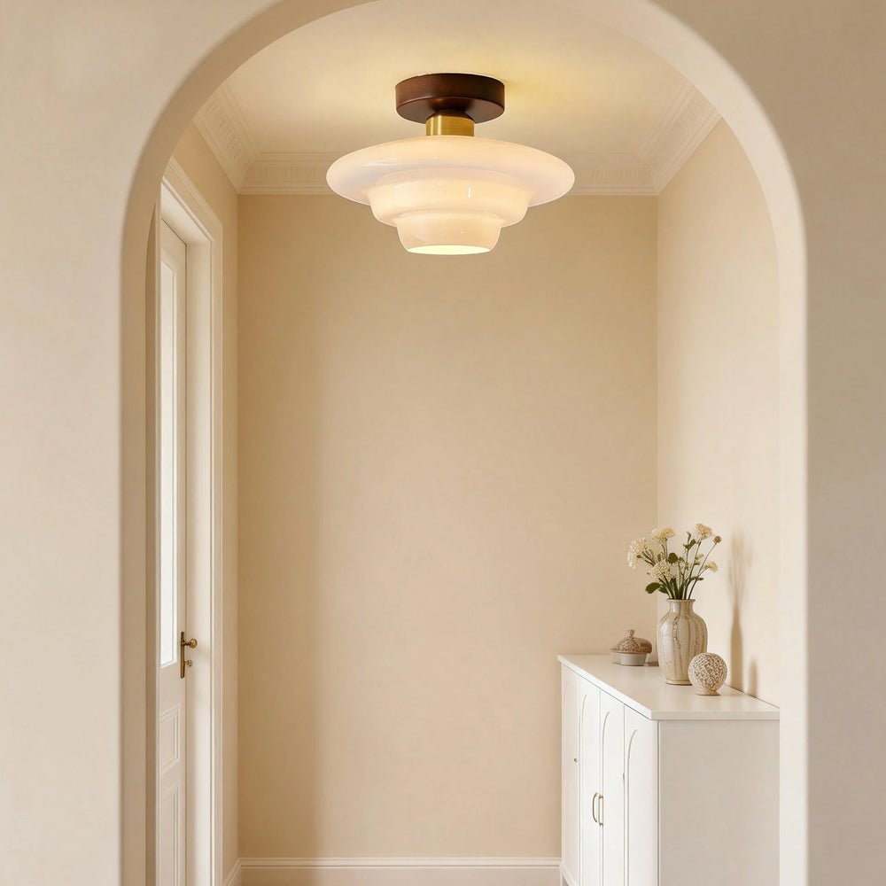 Walnut and Layered Glass Ceiling Light - view 6