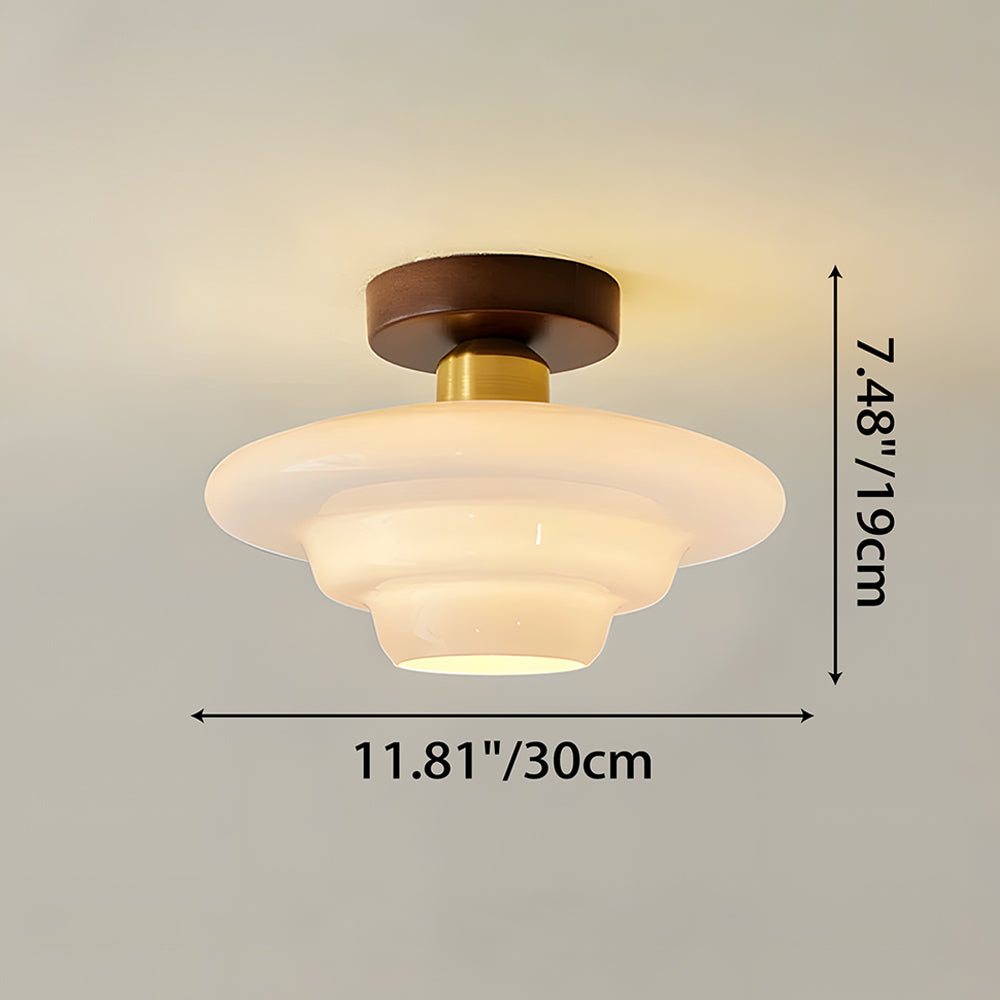 Walnut and Layered Glass Ceiling Light - view 9