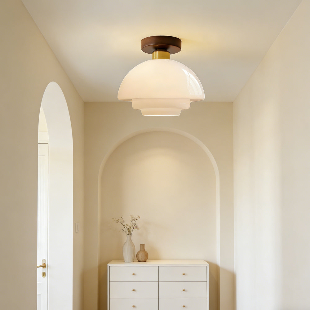 Walnut and Layered Glass Ceiling Light - view 12