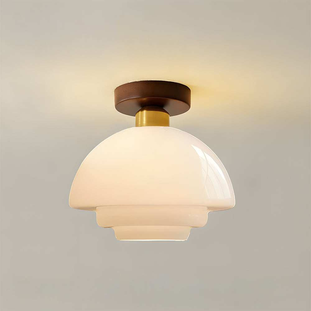 Walnut and Layered Glass Ceiling Light - view 10