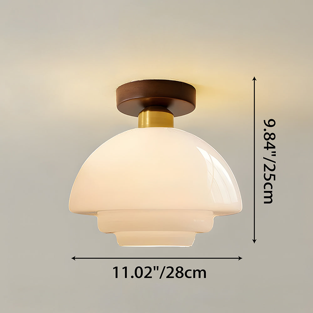 Walnut and Layered Glass Ceiling Light - view 13