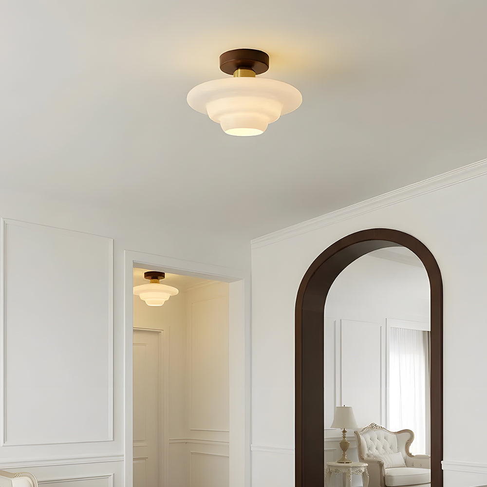 Walnut and Layered Glass Ceiling Light - view 8