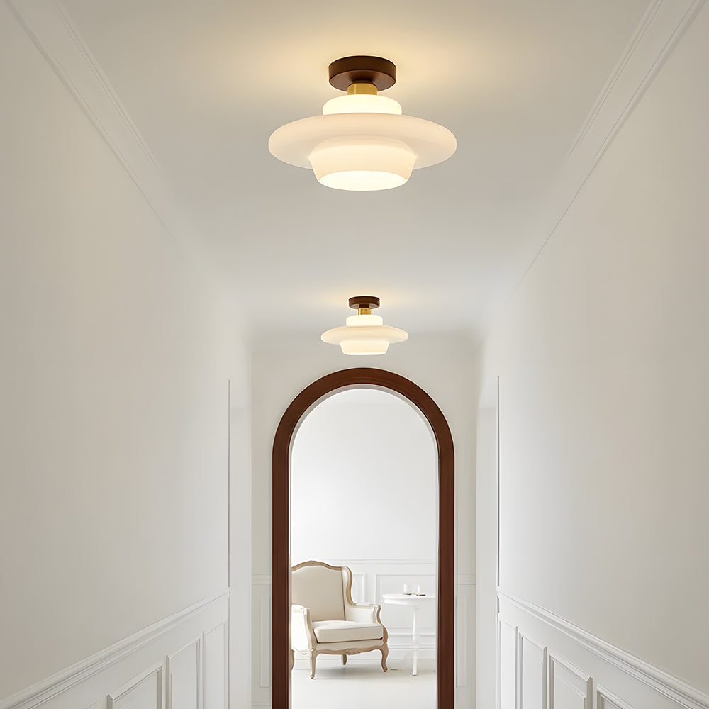 Walnut and Layered Glass Ceiling Light - view 20