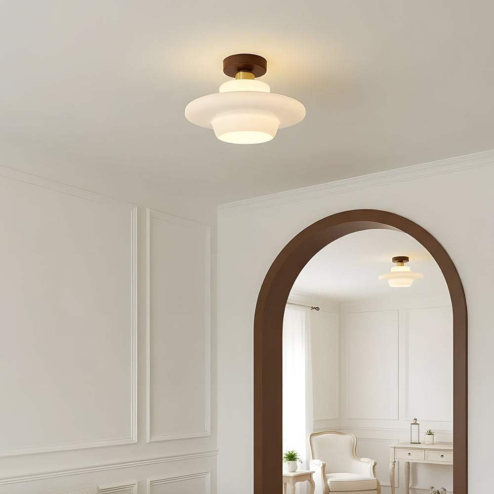 Walnut and Layered Glass Ceiling Light - view 21