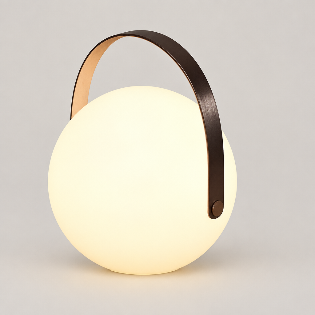 Aluminum Cordless LED Table Lamp with 16 Colours and Remote on a neutral background