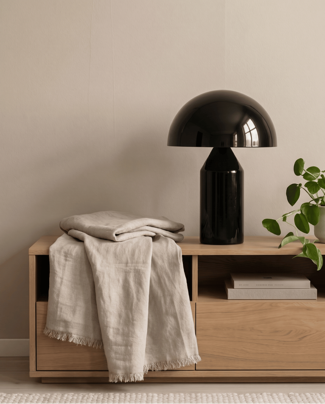 Black aluminum mushroom table lamp - view 5