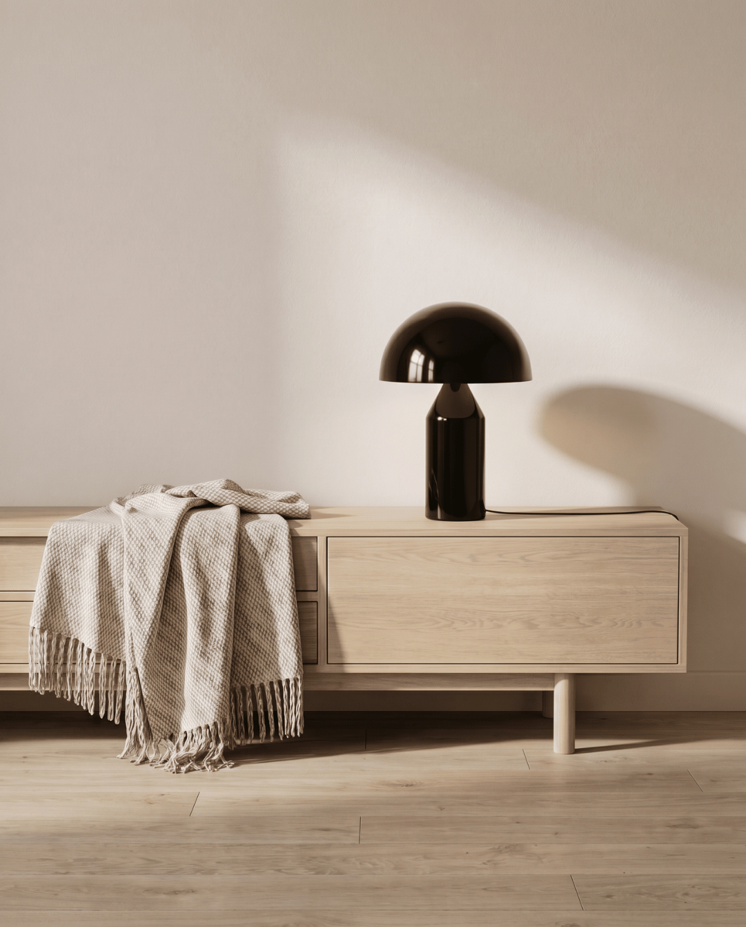 Black aluminum mushroom table lamp - view 7