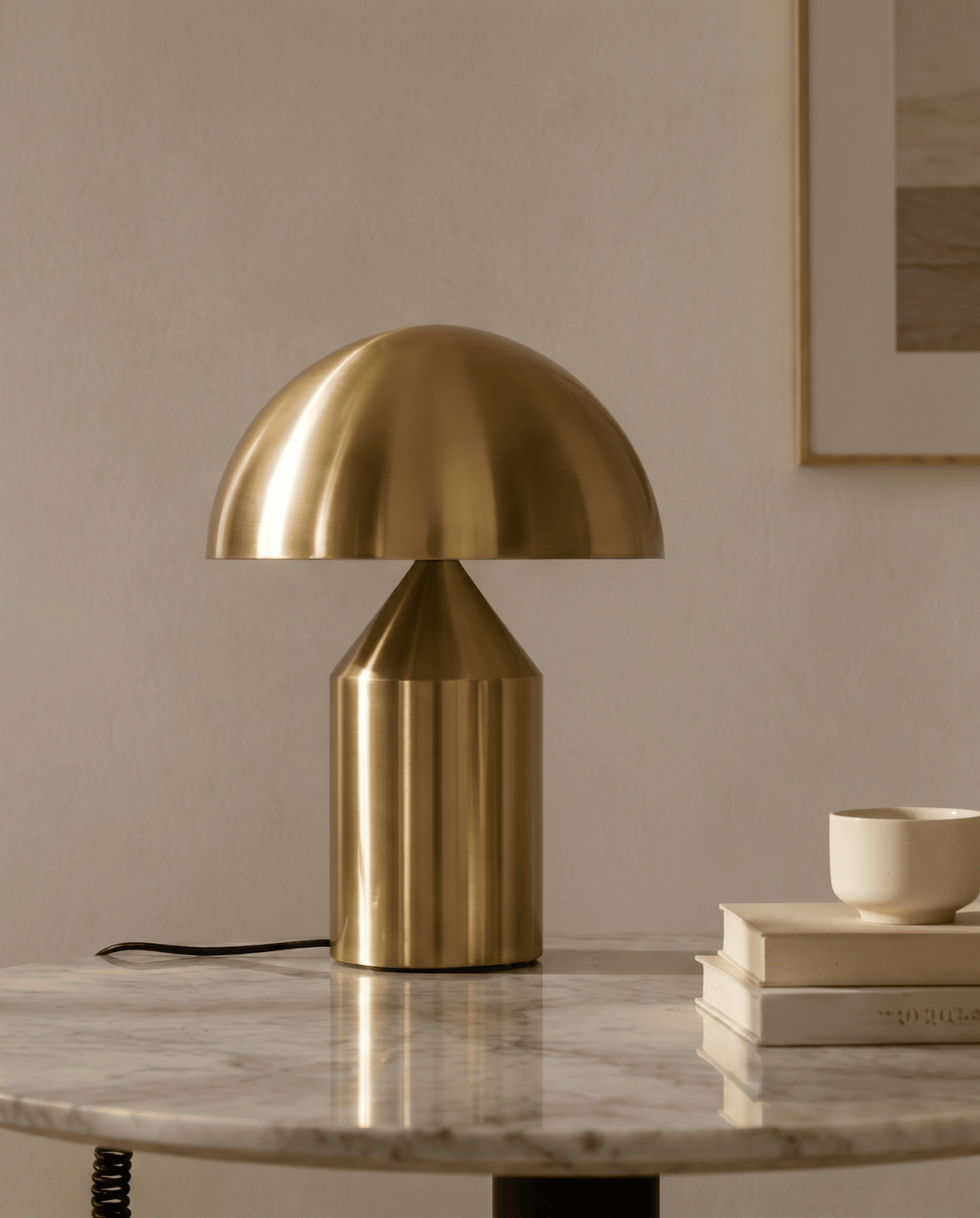 Gold aluminum mushroom table lamp - view 5