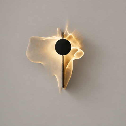 Aluminum Water Ripple Wall Sconce on a neutral background