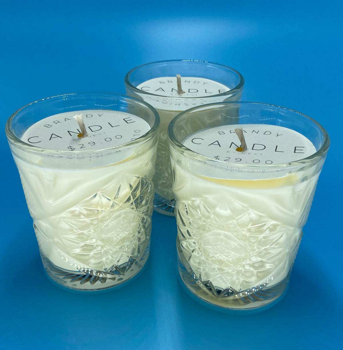 Brandy Old Fashioned Scented Soy Candle in Pressed Glass - view 4