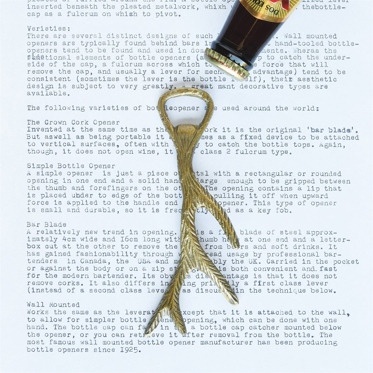 Brass-Plated Antler Bottle Opener - view 4