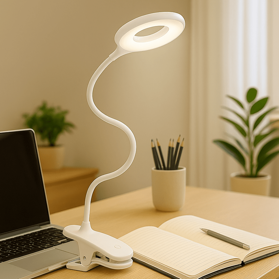 Clip-On USB LED Reading Lamp with Dimmer and Flexible Neck - view 3