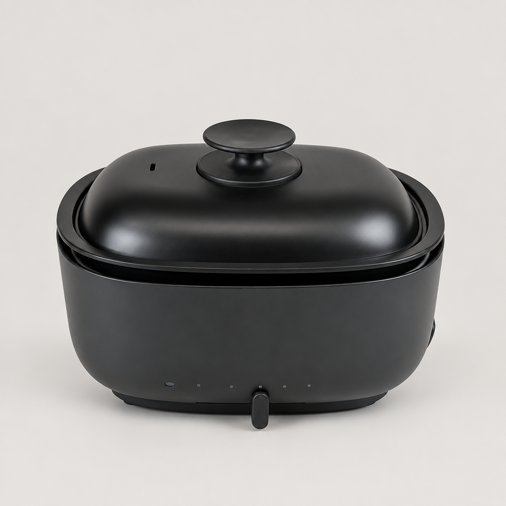 Compact Electric Grill Pot on a neutral background