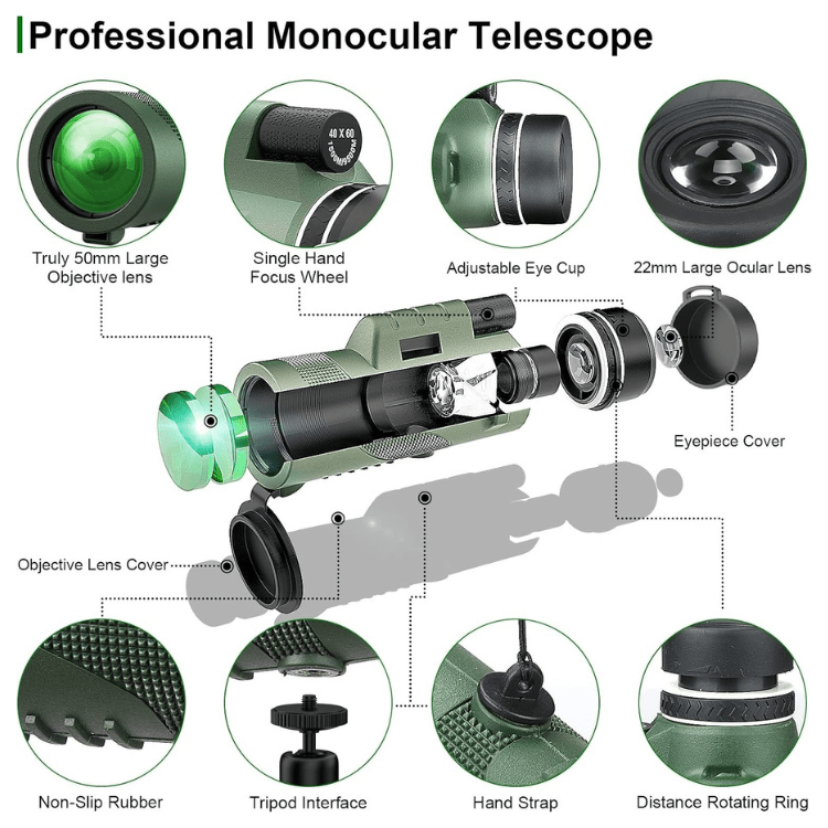 Compact 600x Zoom Monocular with Phone Adapter - view 15