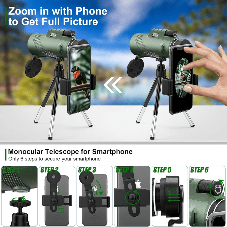 Compact 600x Zoom Monocular with Phone Adapter - view 10