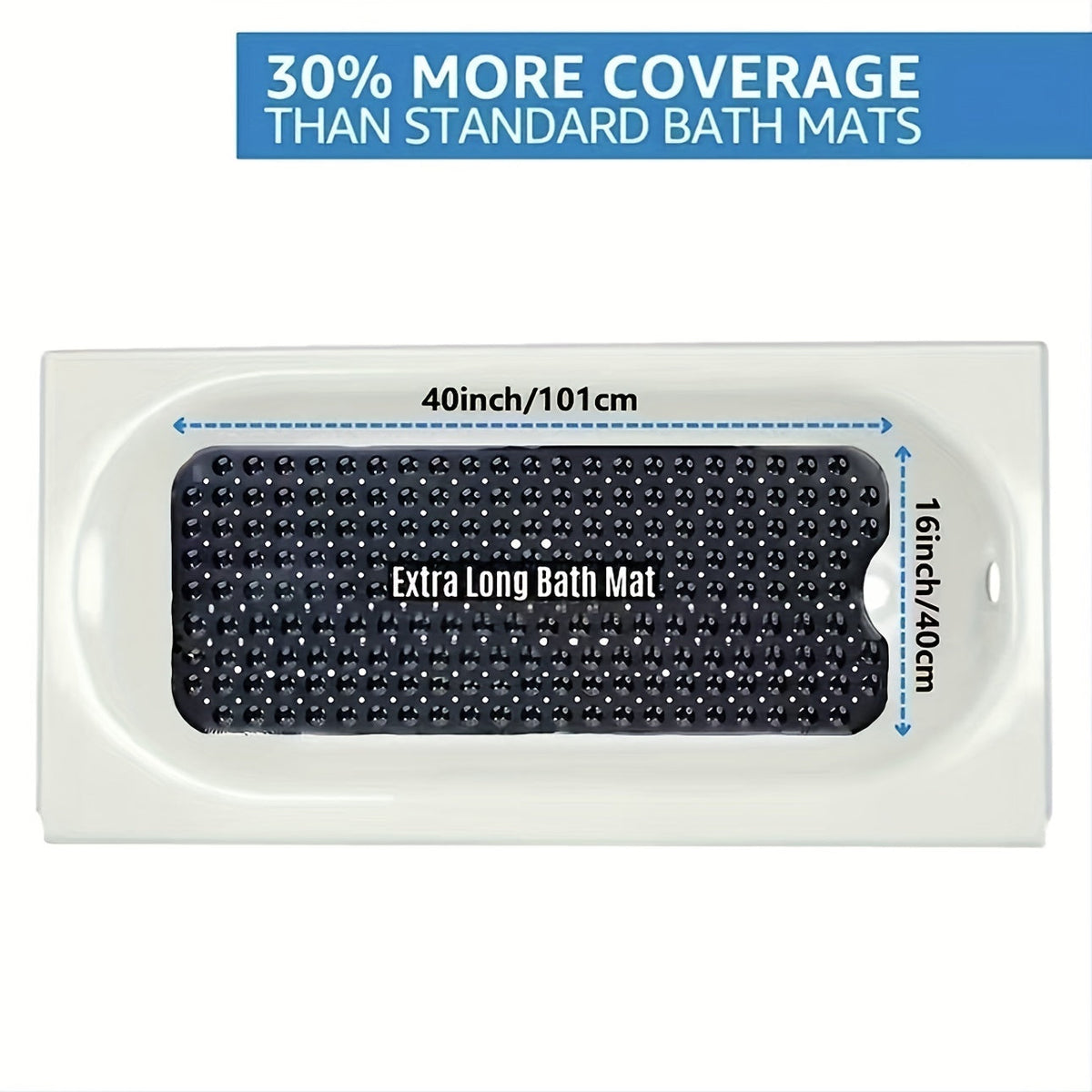 Extra-Long Non-Slip Bath Mat with Suction Cups - view 6