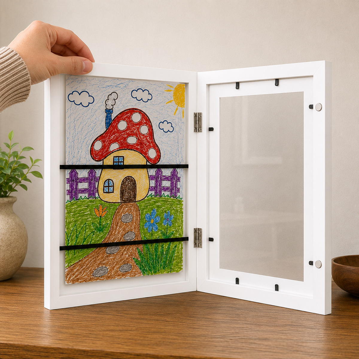 Front-Opening Kids Art Frame with Storage - view 10