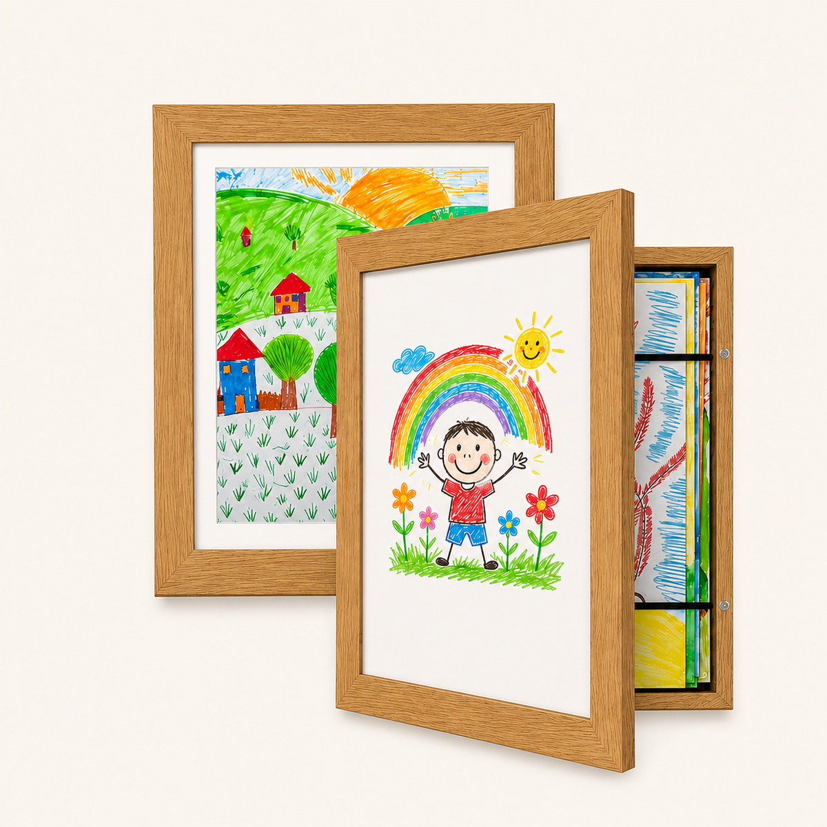 Front-Opening Kids Art Frame with Storage - view 4