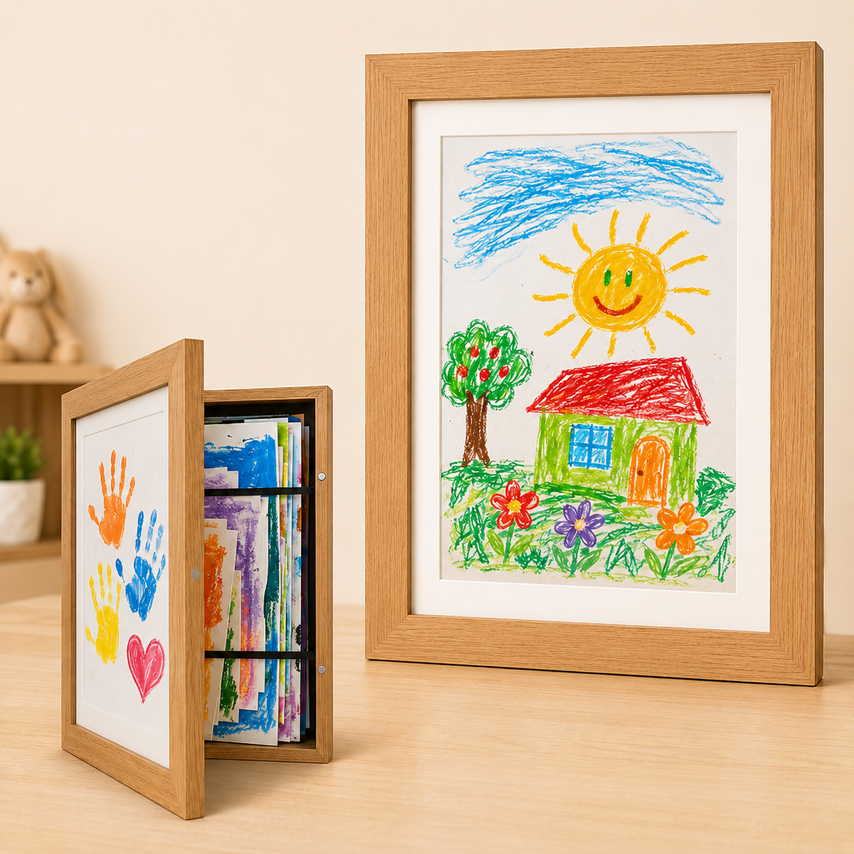 Front-Opening Kids Art Frame with Storage - view 5