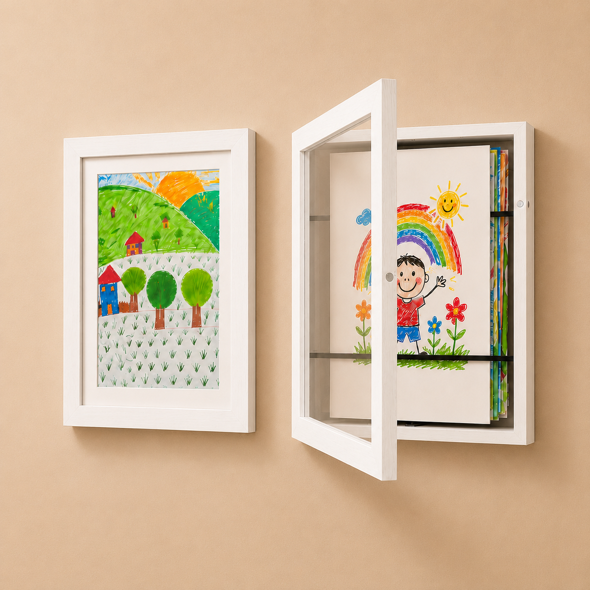 Front-Opening Kids Art Frame with Storage - view 9