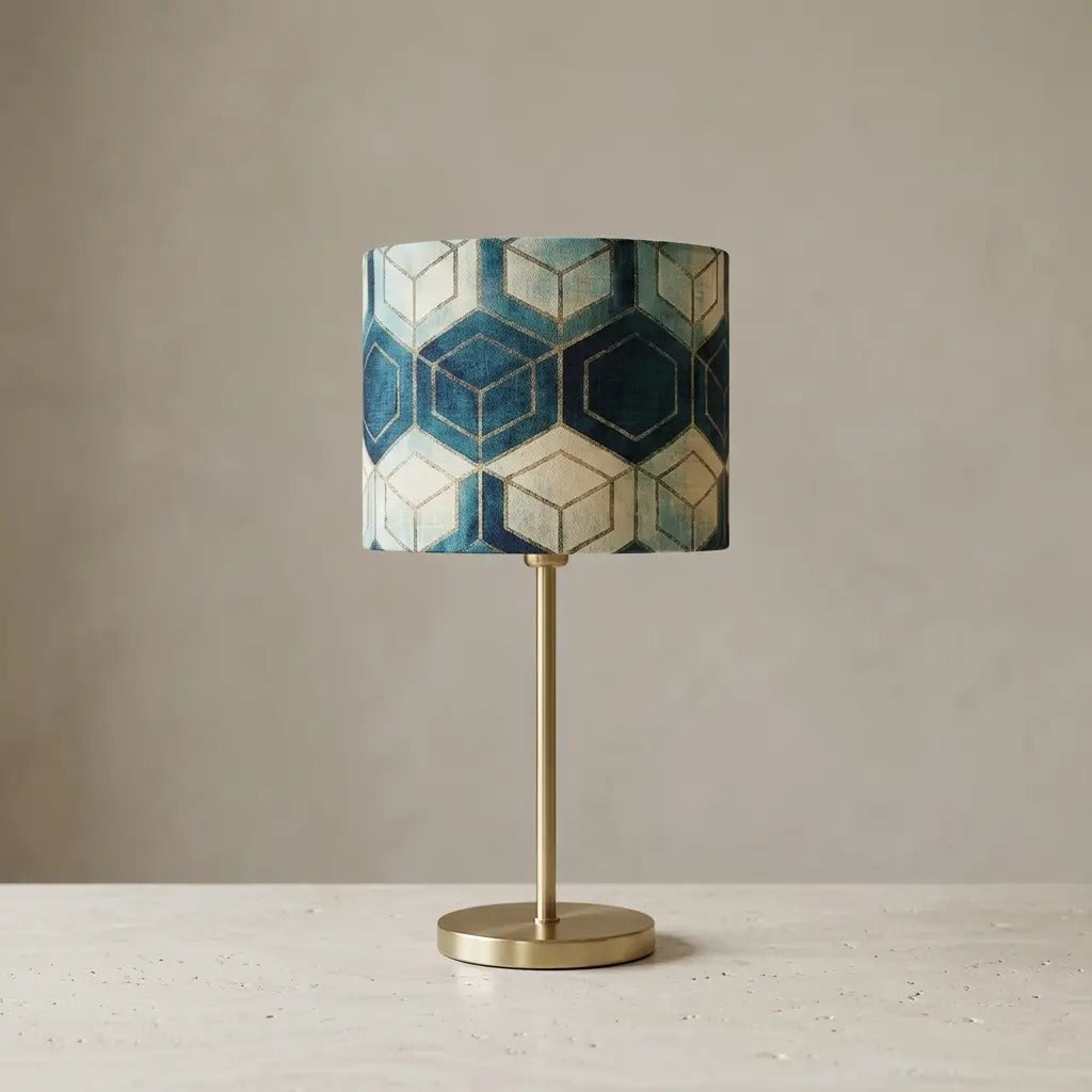 AngleGlow geometric brass table lamp