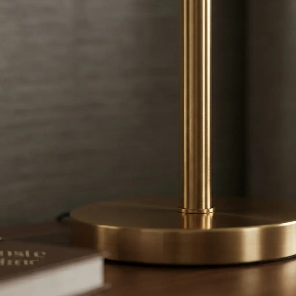 AngleGlow geometric brass table lamp