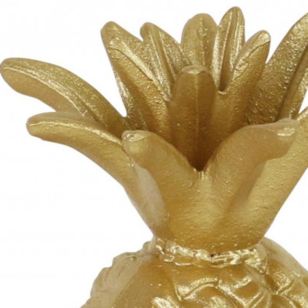 Gold Cast Iron Pineapple Sculpture - view 4