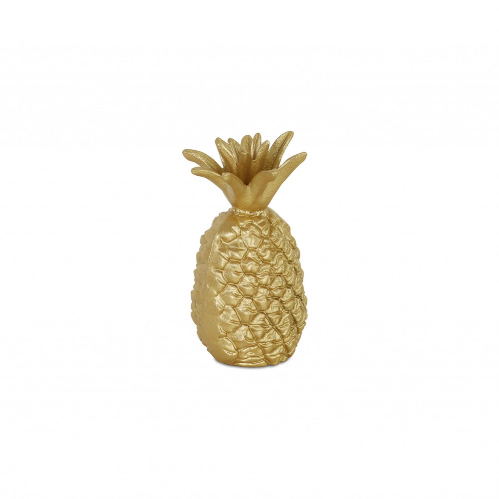 Gold Cast Iron Pineapple Sculpture - view 5