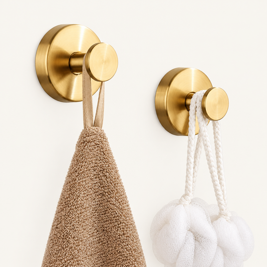 Twist-Lock Suction Cup Wall Hooks, Set of 2 on a plain off-white background