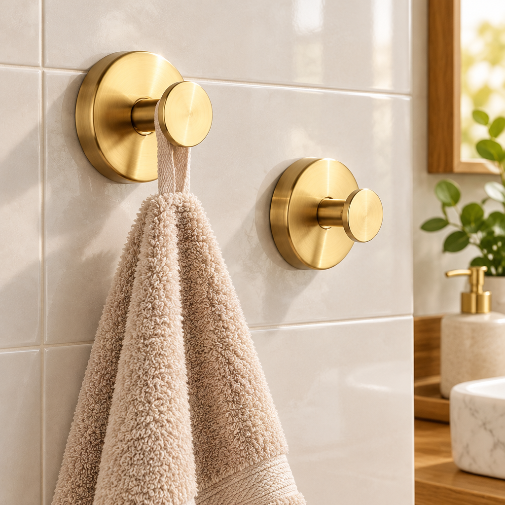 Twist-Lock Suction Cup Wall Hooks, Set of 2 styled in a warm home interior