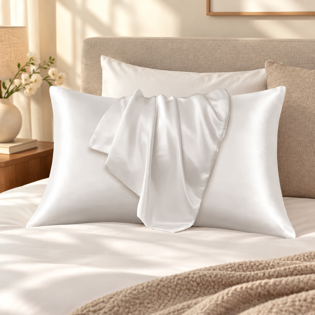 100% Mulberry Silk Pillowcase - styled