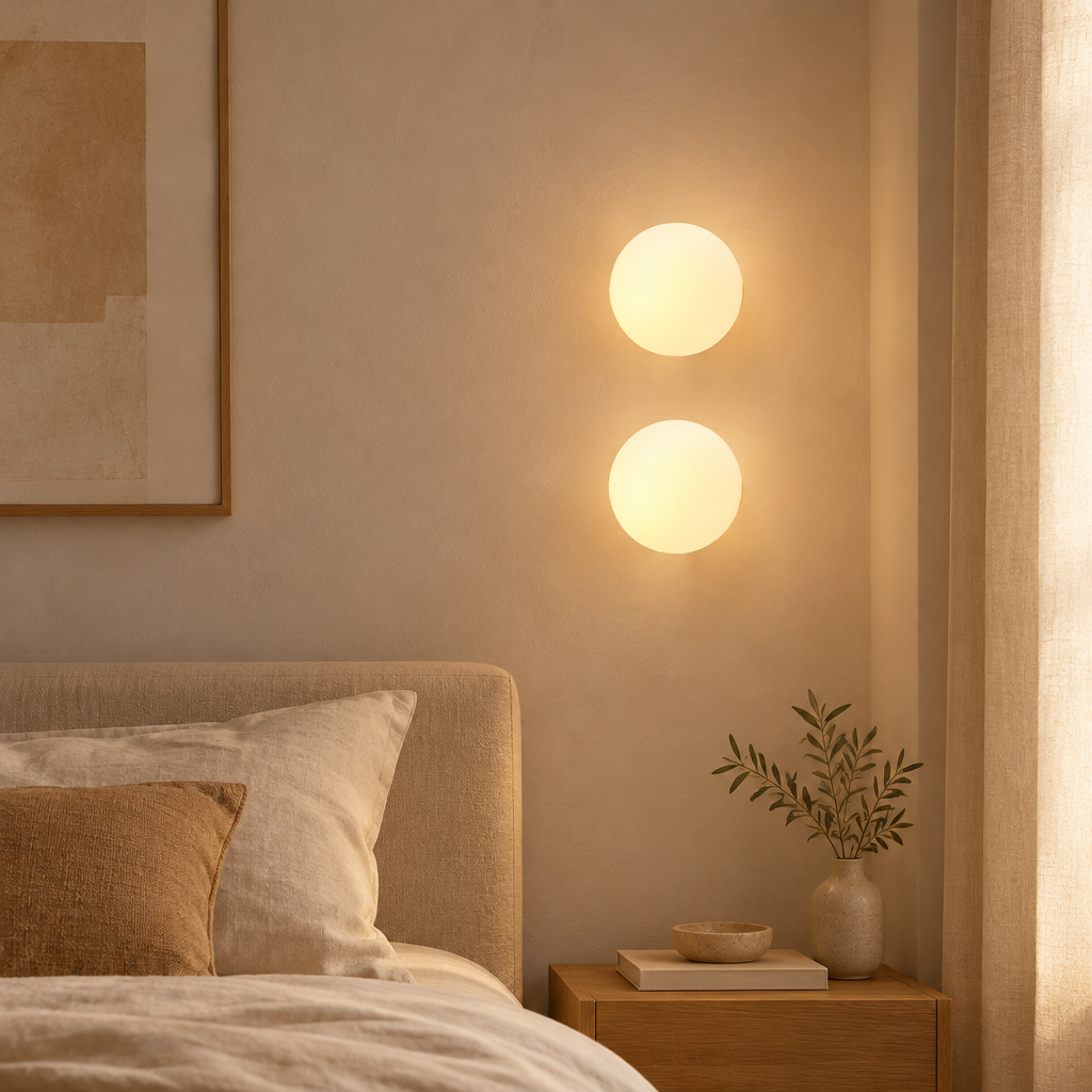 Frosted Glass Globe Wall Light - styled