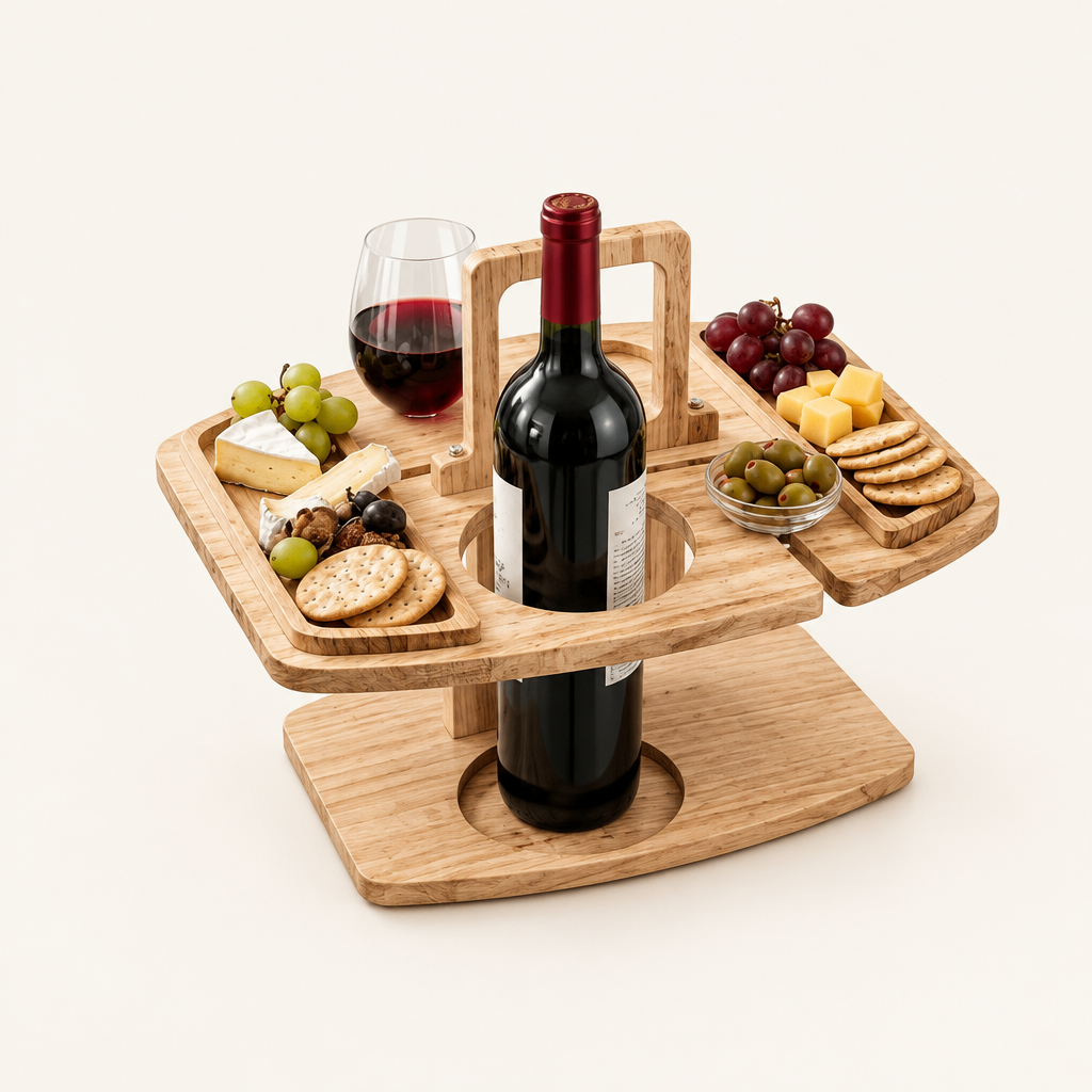 Wooden Picnic Wine Table