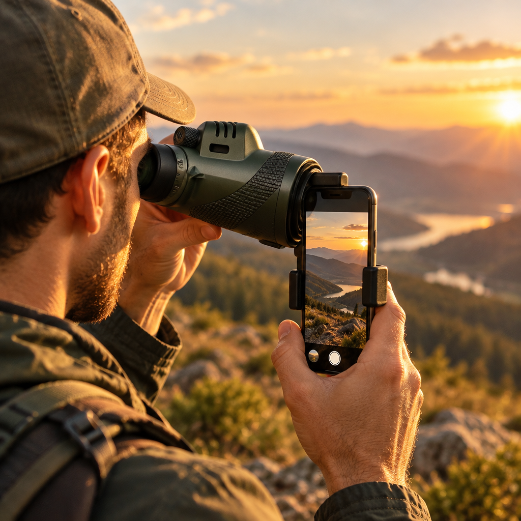 Compact 600x Zoom Monocular with Phone Adapter - styled