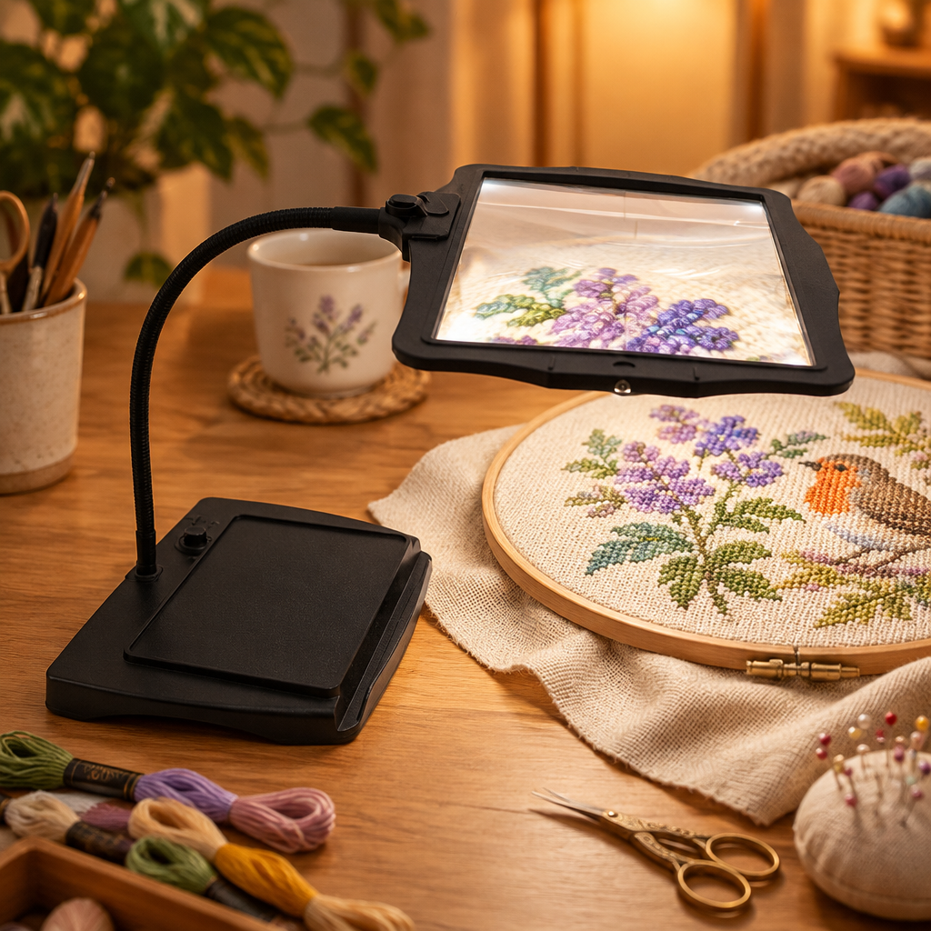 Rechargeable LED Magnifier Lamp, 3x - styled