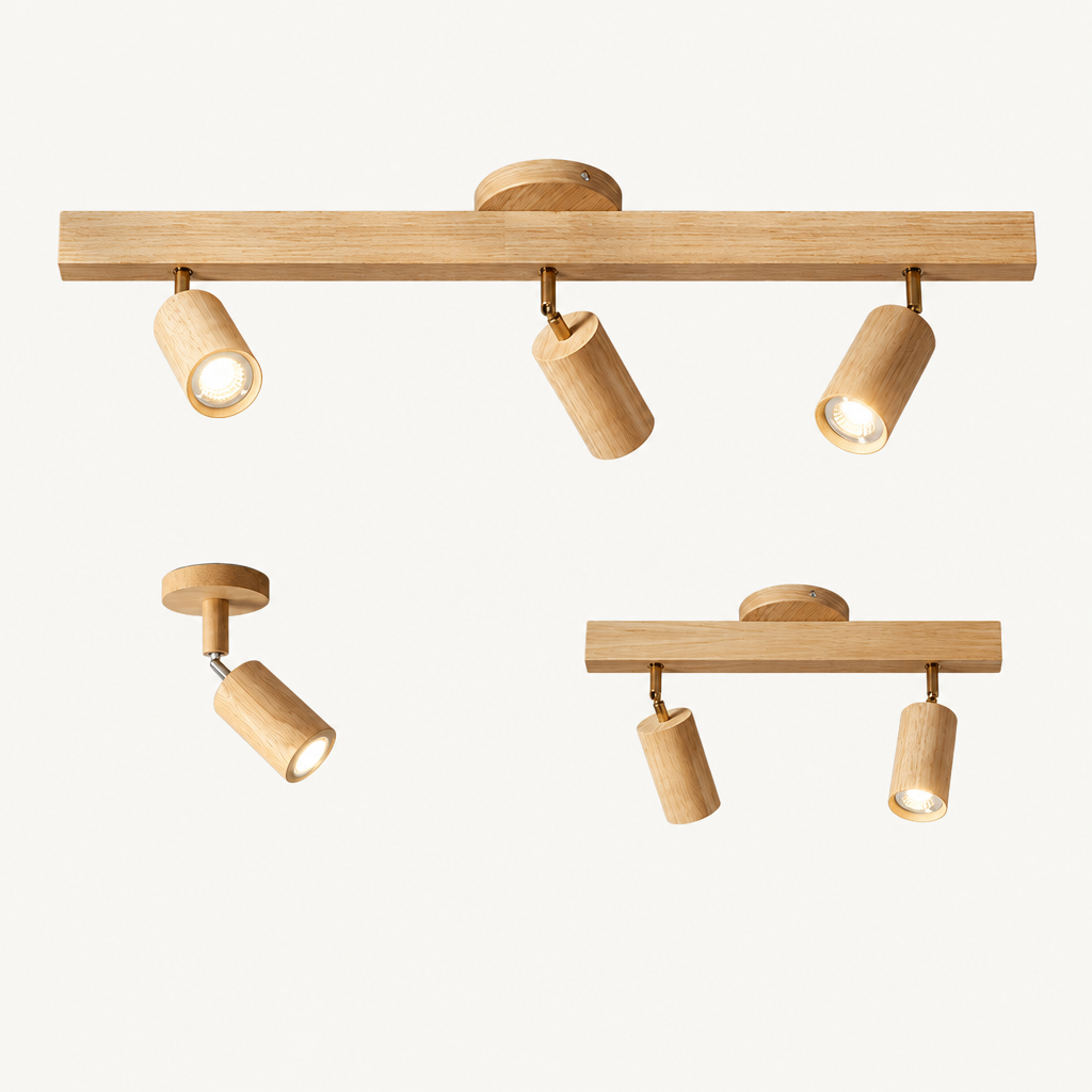 Solid Wood Adjustable Ceiling Spotlights