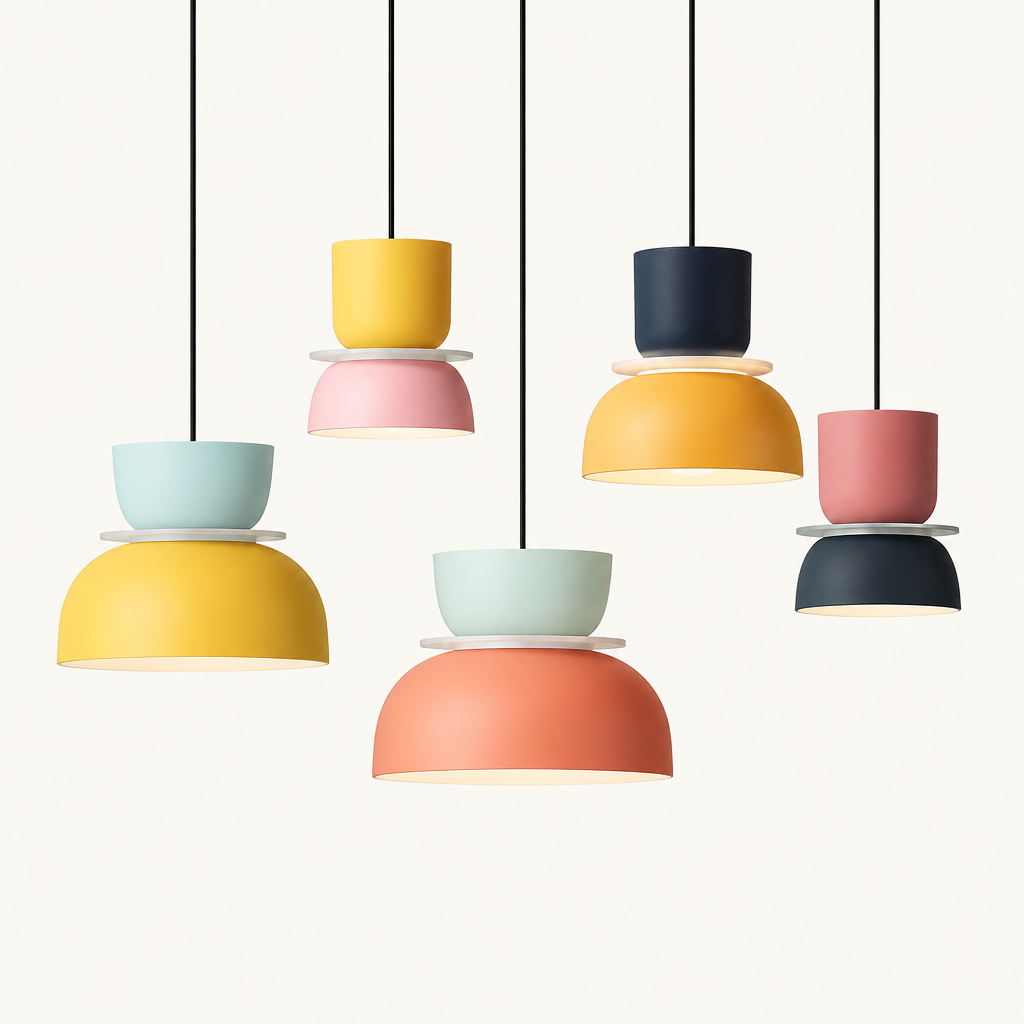 Nordic Colour-Block Pendant Light