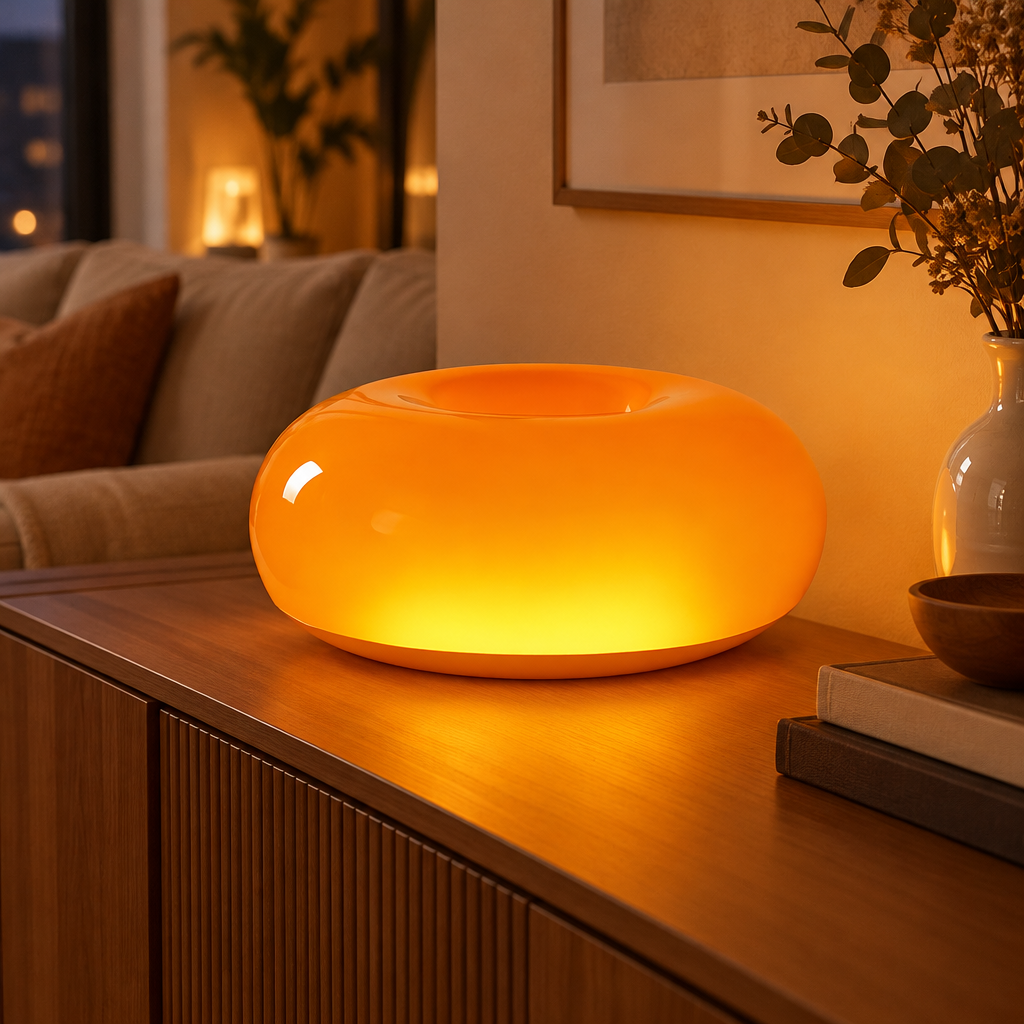 Round Touch-Dimmable LED Table Lamp - styled