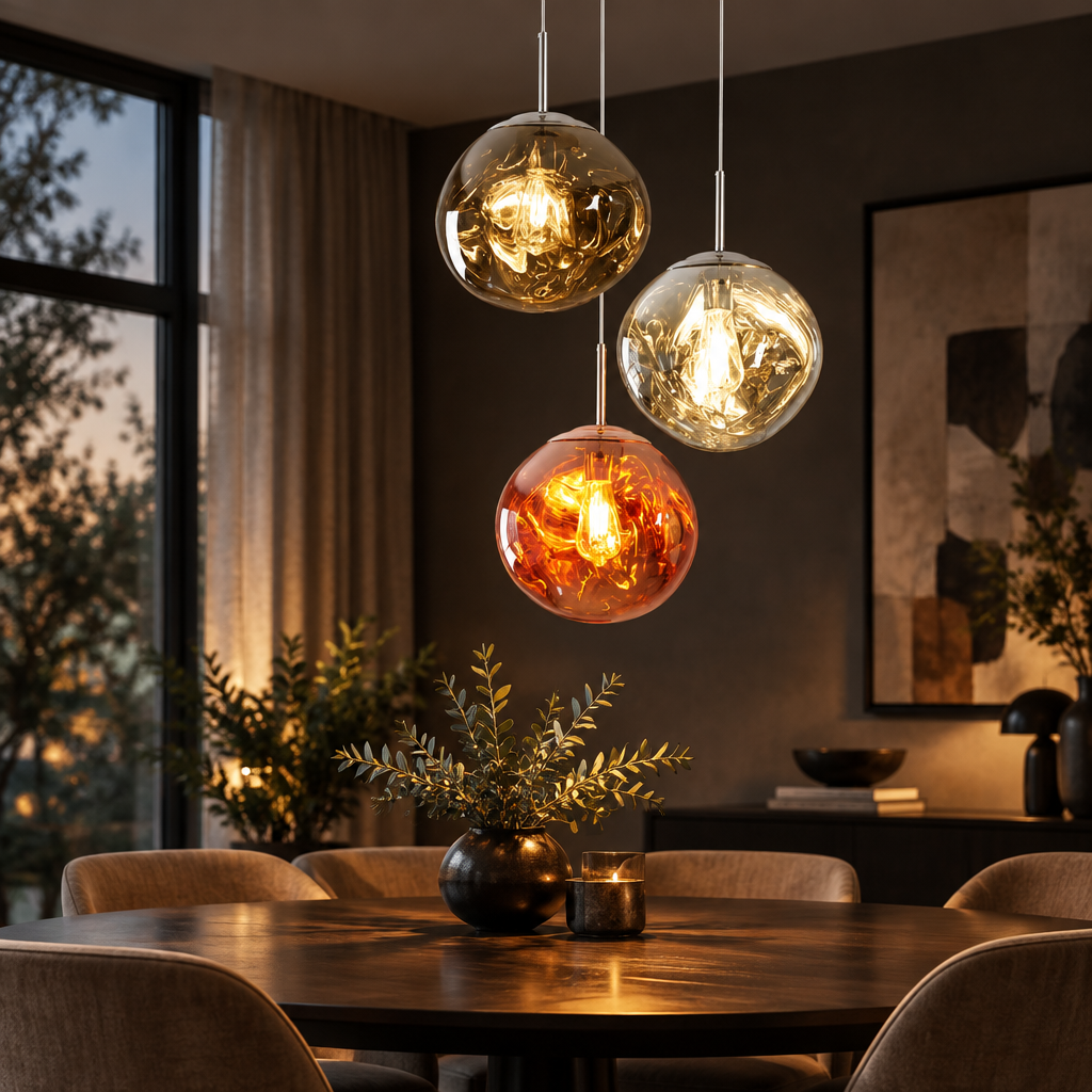 Lava Mirror Ball Pendant Light - styled
