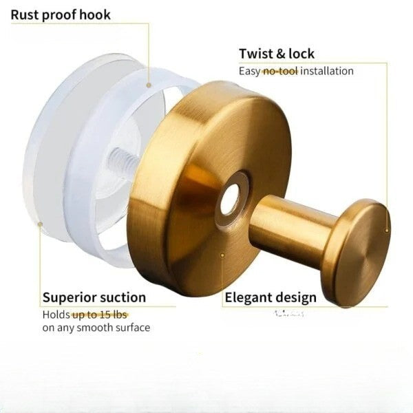 Twist-Lock Suction Cup Wall Hooks, Set of 2 - view 8
