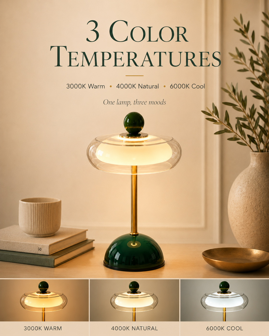 Rechargeable Glass Retro Table Lamp - view 6