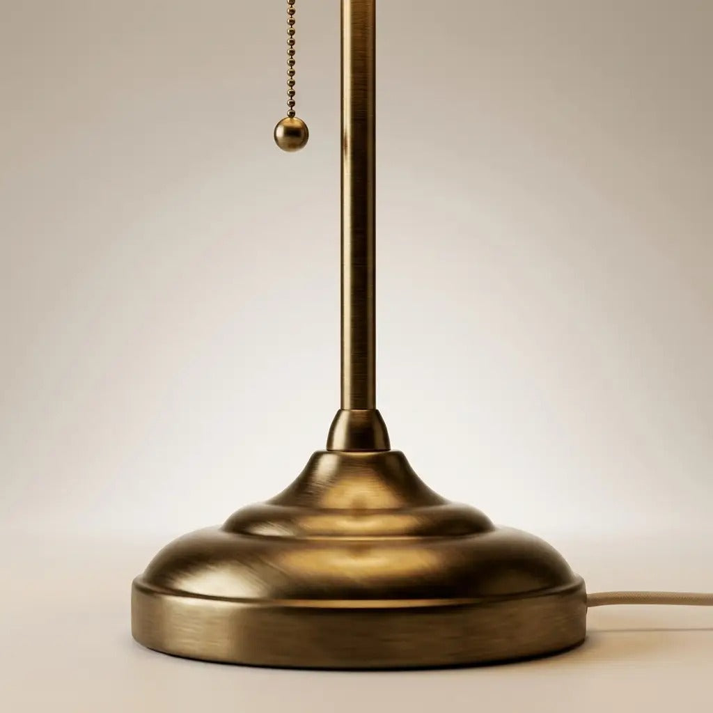 BrassGlow brushed brass table lamp with a pleated shade