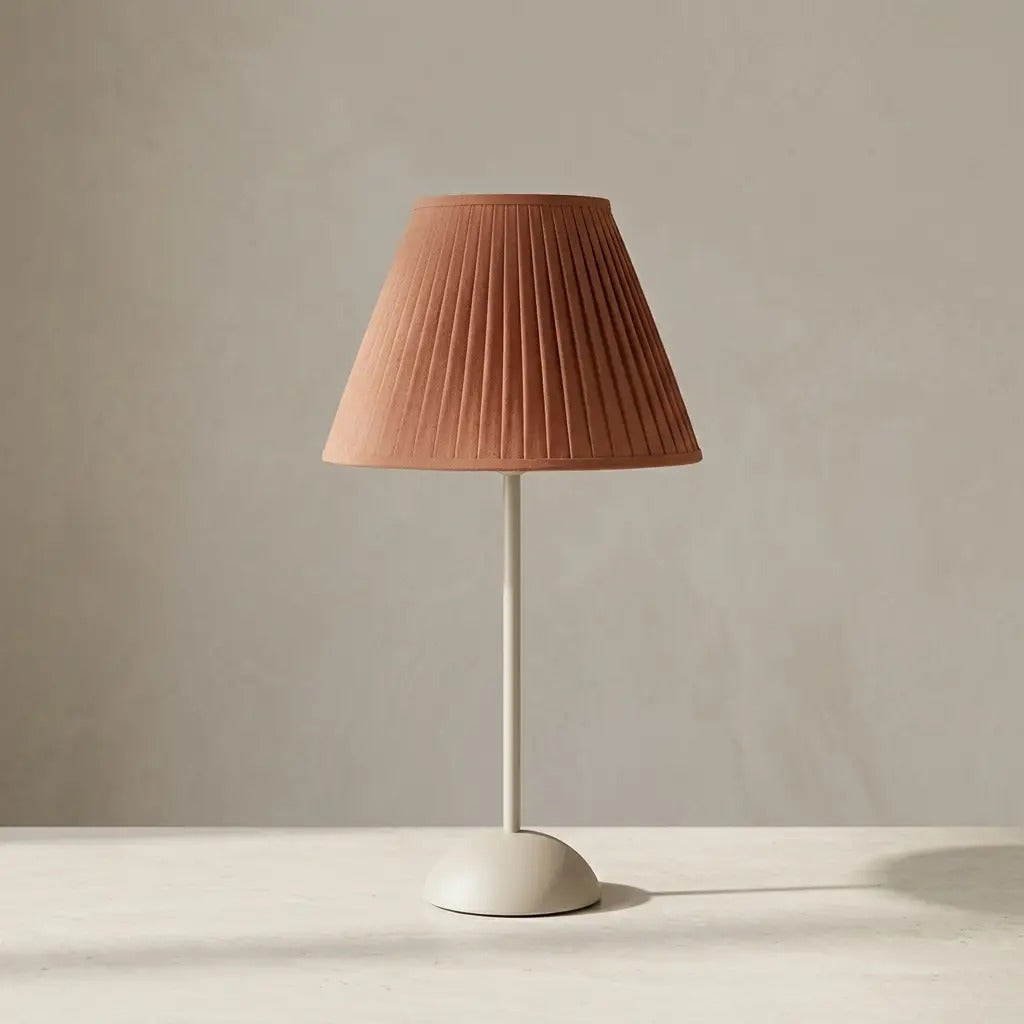 ClayGlow terracotta table lamp with a pleated shade